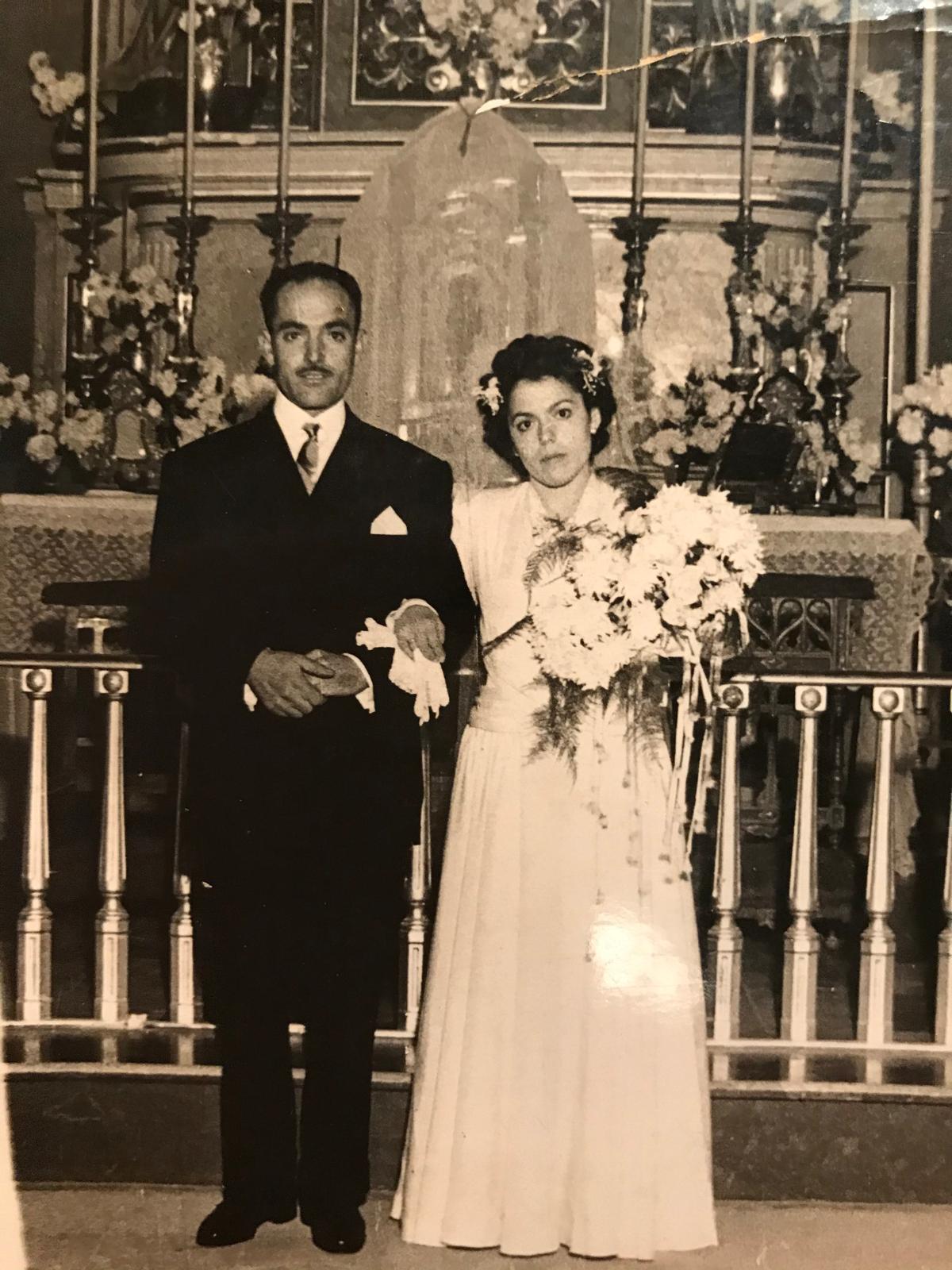 Laura Branchadell Herrero y José Valero Palau en su casamiento