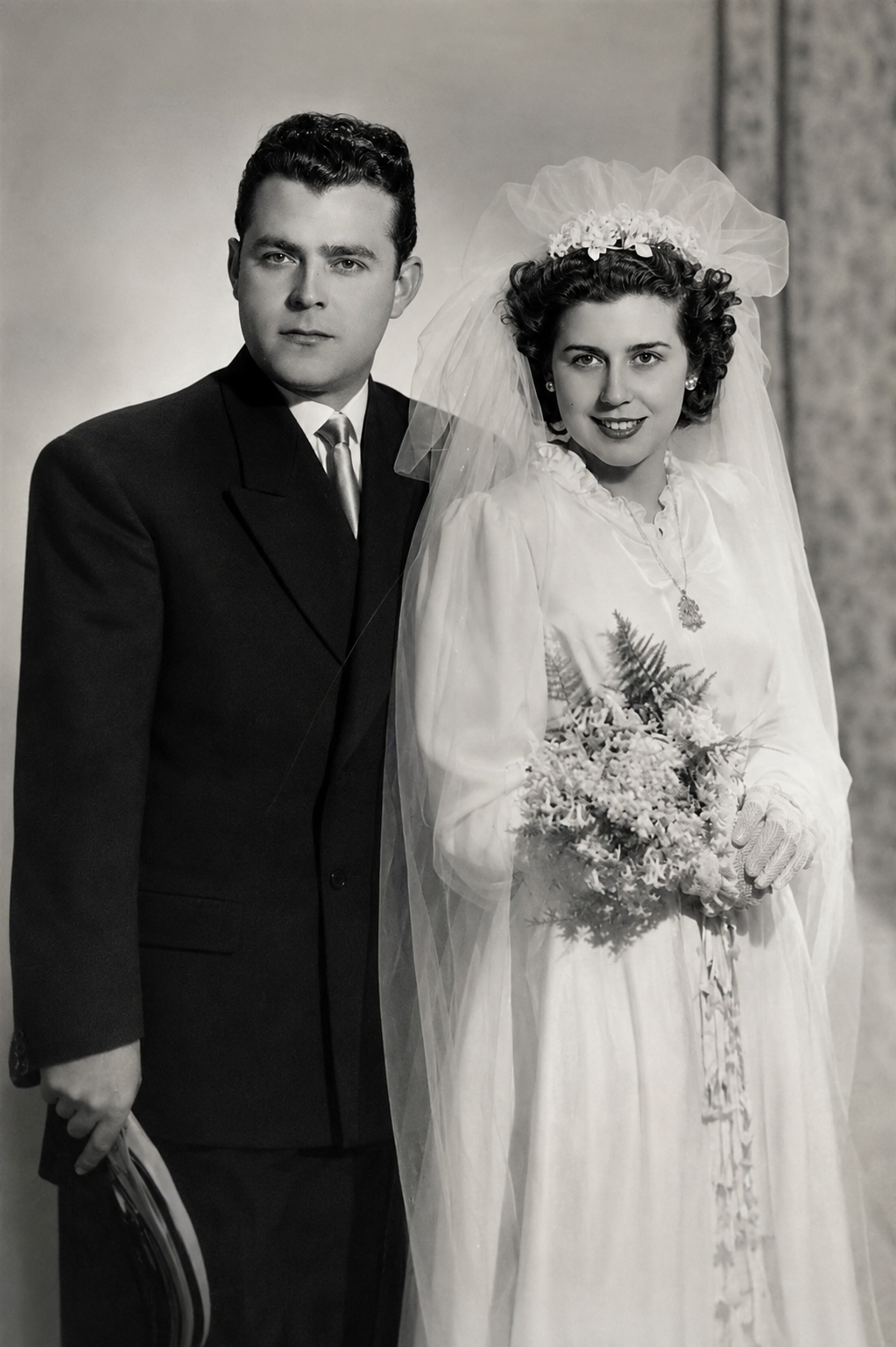 Juan Branchadell Herrero y Josefina Ribes Monsonis en su casamiento