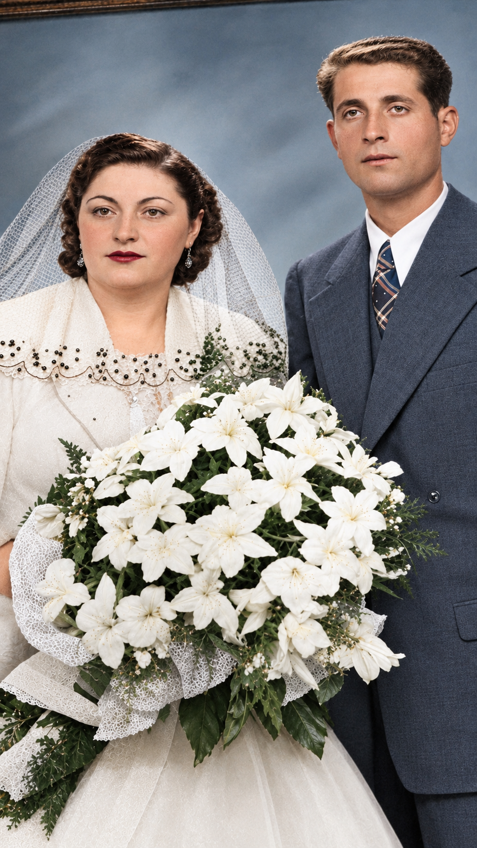 Rosa Branchadell Herrero y José Pitarch Fortea en su casamiento